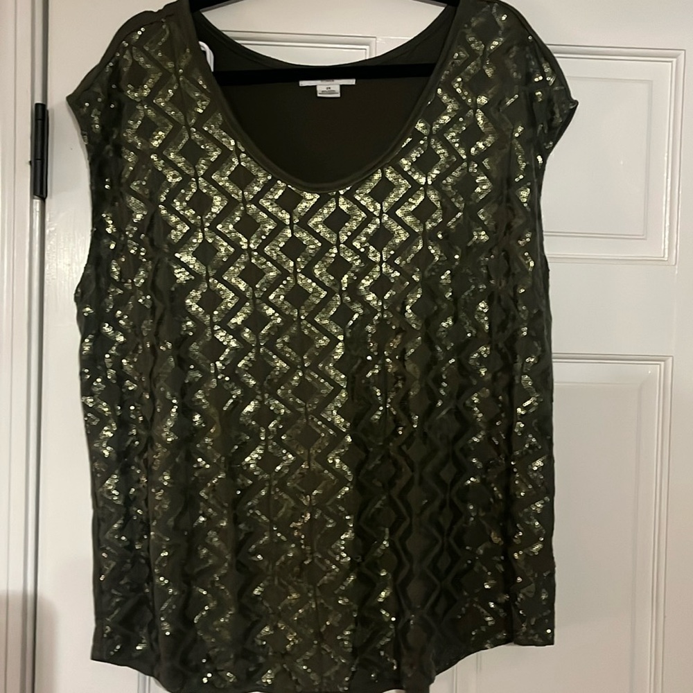Sequin Sleeveless Top 2X Liz Claiborne